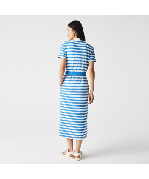 LACOSTE(ラコステ)の「鹿の子地マキシシャツドレス(シャツワンピース・レディース・ブルー・36/34/38/40)」の3枚目の写真