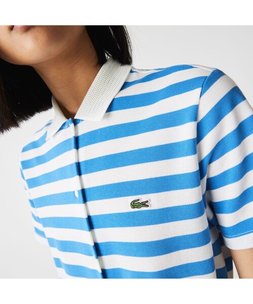 LACOSTE(ラコステ)の「鹿の子地マキシシャツドレス(シャツワンピース・レディース・ブルー・36/34/38/40)」の6枚目の写真