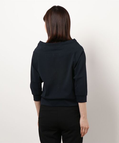12Twelve Agenda(トゥエルブ アジェンダ)の「フード風7分袖カットソープルオーバー(Tシャツ/カットソー・レディース・オフホワイト/ネイビー/チャコールグレー/ライトグレー/ミント・M/S)」の18枚目の写真