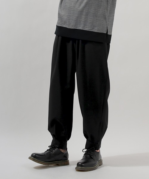 SlashDate（スラッシュデイト）の「サルエルワイドパンツ/裾カフス（その他パンツ・メンズ・ブラック/ストライプ/ブラウン/グリーン・M/L）」の5枚目の写真