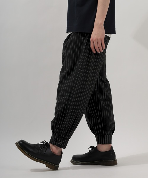 SlashDate（スラッシュデイト）の「サルエルワイドパンツ/裾カフス（その他パンツ・メンズ・ブラック/ストライプ/ブラウン/グリーン・M/L）」の8枚目の写真