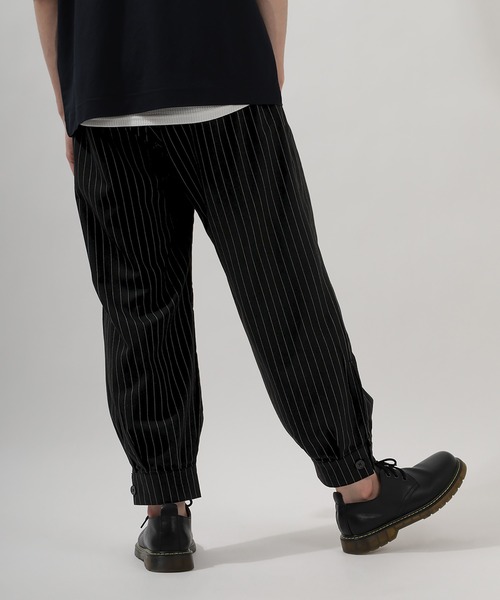 SlashDate（スラッシュデイト）の「サルエルワイドパンツ/裾カフス（その他パンツ・メンズ・ブラック/ストライプ/ブラウン/グリーン・M/L）」の9枚目の写真
