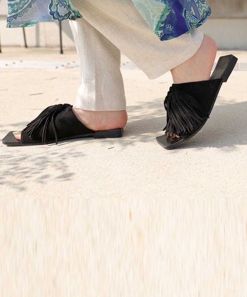 antiqua（アンティカ）の「ボリュームタッセルサンダル（サンダル・レディース・ブラック/アッシュブラウン/カーキ・S/L/M/LL）」の21枚目の写真