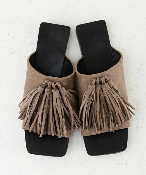 antiqua（アンティカ）の「ボリュームタッセルサンダル（サンダル・レディース・ブラック/アッシュブラウン/カーキ・S/L/M/LL）」の19枚目の写真