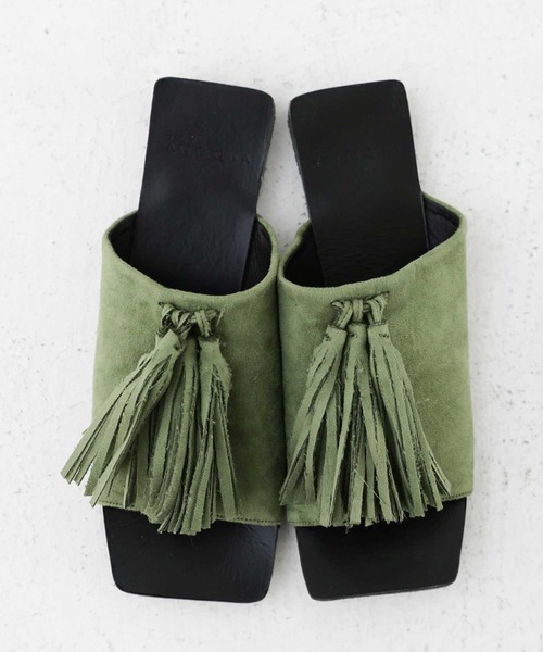 antiqua（アンティカ）の「ボリュームタッセルサンダル（サンダル・レディース・ブラック/アッシュブラウン/カーキ・S/L/M/LL）」の12枚目の写真