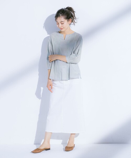 J.PRESS(ジェイプレス)の「【洗える】60s コットンセルロースローン ブラウス(シャツ/ブラウス・レディース・スモーキーグリーン系/ベージュ系/ホワイト系・T13/T15)」の17枚目の写真
