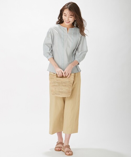 J.PRESS(ジェイプレス)の「【洗える】60s コットンセルロースローン ブラウス(シャツ/ブラウス・レディース・スモーキーグリーン系/ベージュ系/ホワイト系・T13/T15)」の12枚目の写真