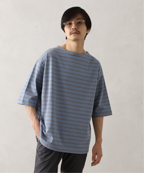 417 EDIFICE（フォーワンセブンエディフィス）の「バスクボーダーオーバーショートスリーブ（Tシャツ/カットソー・メンズ・ホワイト/ブラック/カーキ/その他2/その他6/その他10・MEDIUM/LARGE）」の6枚目の写真