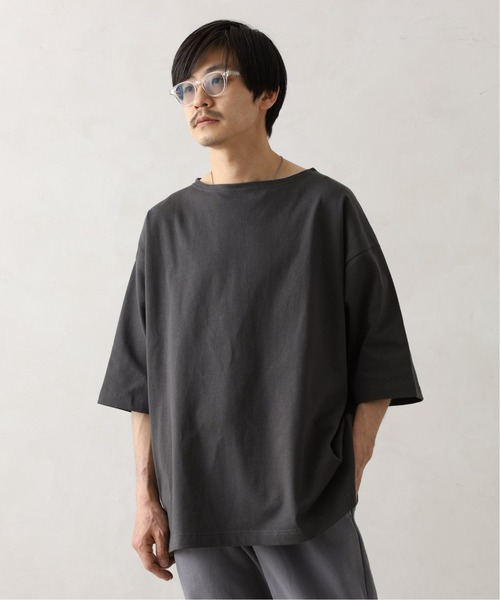 417 EDIFICE（フォーワンセブンエディフィス）の「バスクボーダーオーバーショートスリーブ（Tシャツ/カットソー・メンズ・ホワイト/ブラック/カーキ/その他2/その他6/その他10・MEDIUM/LARGE）」の2枚目の写真