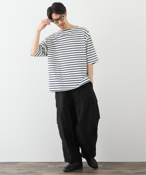 417 EDIFICE（フォーワンセブンエディフィス）の「バスクボーダーオーバーショートスリーブ（Tシャツ/カットソー・メンズ・ホワイト/ブラック/カーキ/その他2/その他6/その他10・MEDIUM/LARGE）」の7枚目の写真