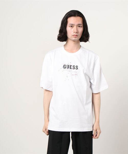 Guess(ゲス)の「Splattered Logo Tee(Tシャツ/カットソー・メンズ・ホワイト/ライトブルー/グレー/ライトパープル・MEDIUM/LARGE/X-LARGE)」の7枚目の写真