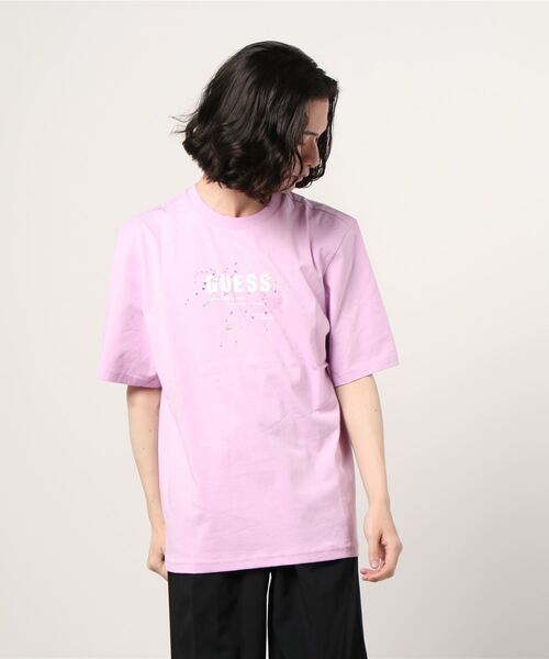 Guess(ゲス)の「Splattered Logo Tee(Tシャツ/カットソー・メンズ・ホワイト/ライトブルー/グレー/ライトパープル・MEDIUM/LARGE/X-LARGE)」の5枚目の写真