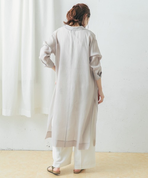 URBAN RESEARCH ROSSO（アーバンリサーチロッソ）の「サイドスリットシアーワンピース（ワンピース・レディース・グレー/グリーン・FREE）」の8枚目の写真