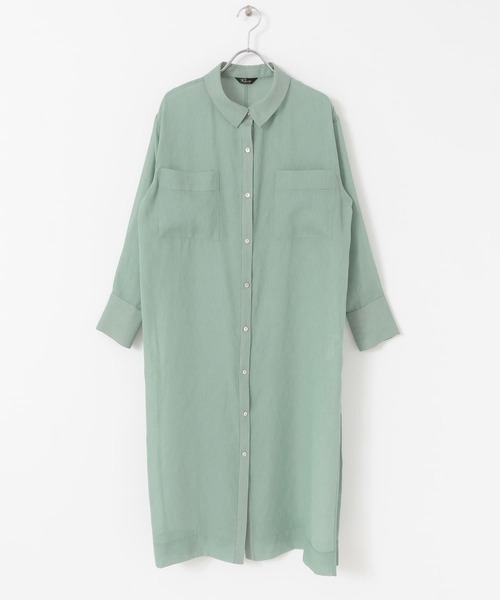 URBAN RESEARCH ROSSO（アーバンリサーチロッソ）の「サイドスリットシアーワンピース（ワンピース・レディース・グレー/グリーン・FREE）」の12枚目の写真