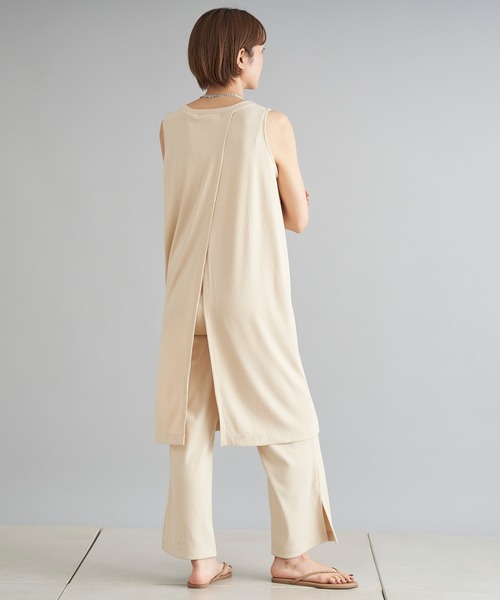 DouDou（ドゥドゥ）の「ノースリロングプルオーバー＋ワイドパンツ（セットアップ・レディース・ブラック/アイボリー/ブラウン・FREE）」の10枚目の写真