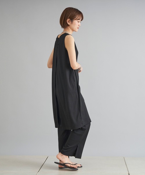 DouDou（ドゥドゥ）の「ノースリロングプルオーバー＋ワイドパンツ（セットアップ・レディース・ブラック/アイボリー/ブラウン・FREE）」の15枚目の写真