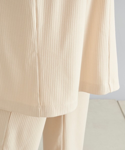 DouDou（ドゥドゥ）の「ノースリロングプルオーバー＋ワイドパンツ（セットアップ・レディース・ブラック/アイボリー/ブラウン・FREE）」の9枚目の写真