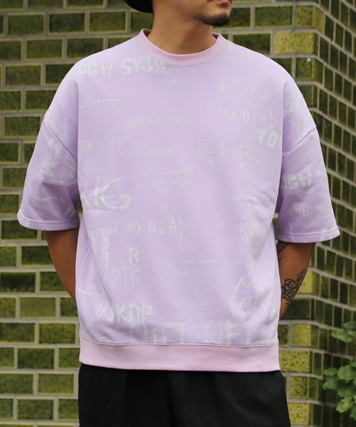 Revo ハンドライティングプリント ミニ裏毛ルーズ Ss Tee