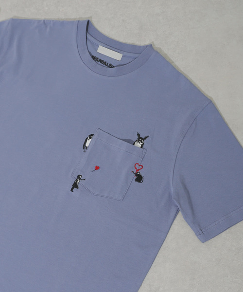 SENSE OF PLACE by URBAN RESEARCH(センスオブプレイスバイアーバンリサーチ)の「『別注』バンクシーシシュウTシャツ(5分袖)(Tシャツ/カットソー・メンズ・ホワイト/チャコールグレー/ホワイト系その他/グレー系その他/ブルー/グレー/オフホワイト・LARGE/MEDIUM)」の7枚目の写真