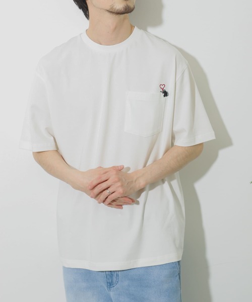 SENSE OF PLACE by URBAN RESEARCH(センスオブプレイスバイアーバンリサーチ)の「『別注』バンクシーシシュウTシャツ(5分袖)(Tシャツ/カットソー・メンズ・ホワイト/チャコールグレー/ホワイト系その他/グレー系その他/ブルー/グレー/オフホワイト・LARGE/MEDIUM)」の8枚目の写真