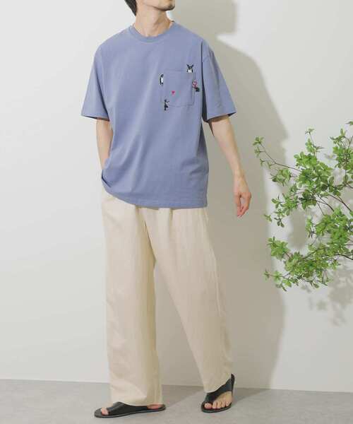 SENSE OF PLACE by URBAN RESEARCH(センスオブプレイスバイアーバンリサーチ)の「『別注』バンクシーシシュウTシャツ(5分袖)(Tシャツ/カットソー・メンズ・ホワイト/チャコールグレー/ホワイト系その他/グレー系その他/ブルー/グレー/オフホワイト・LARGE/MEDIUM)」の9枚目の写真