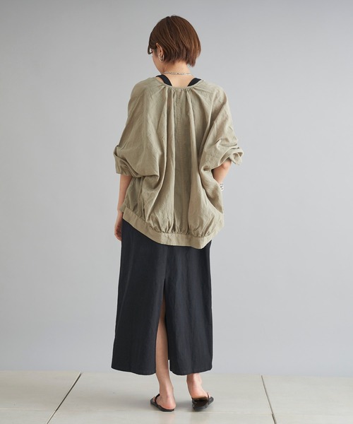 DouDou（ドゥドゥ）の「バッククロスワンピース（ワンピース・レディース・ブラック/ブラウン/ブルー・FREE）」の10枚目の写真