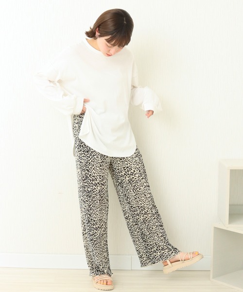 CHARM BERRY TIC（チャームベリーチック）の「レオパード柄クリスタルプリーツパンツ（その他パンツ・レディース・オフホワイト/ブラック・L/M）」の17枚目の写真