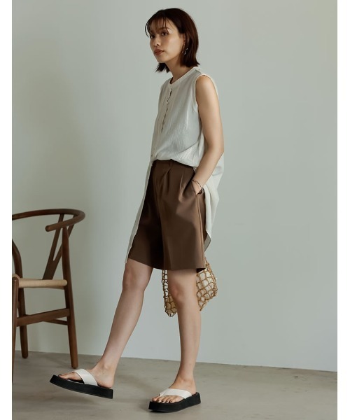 Re:EDIT（リエディ）の「リサイクルカットツイルショートスラックス（その他パンツ・レディース・ベージュ/ブラック/モカ/アイボリー・LARGE/SHORT/MEDIUM）」の17枚目の写真