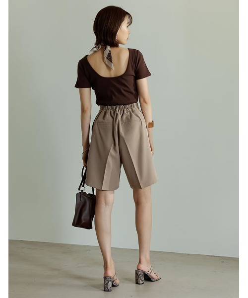 Re:EDIT（リエディ）の「リサイクルカットツイルショートスラックス（その他パンツ・レディース・ベージュ/ブラック/モカ/アイボリー・LARGE/SHORT/MEDIUM）」の15枚目の写真