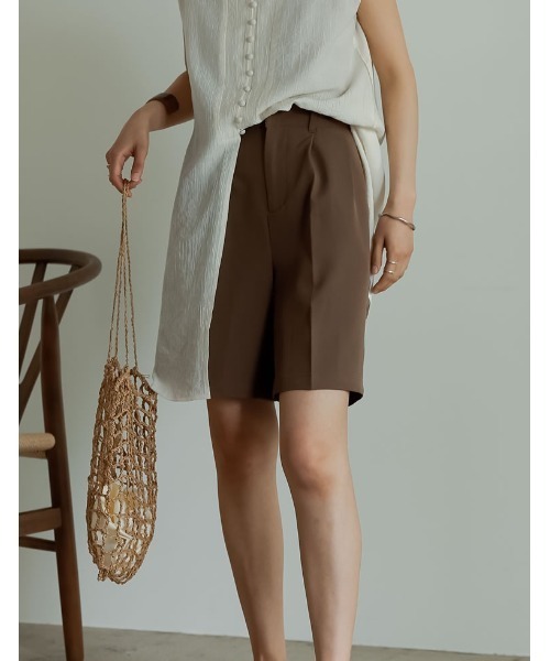 Re:EDIT（リエディ）の「リサイクルカットツイルショートスラックス（その他パンツ・レディース・ベージュ/ブラック/モカ/アイボリー・LARGE/SHORT/MEDIUM）」の16枚目の写真