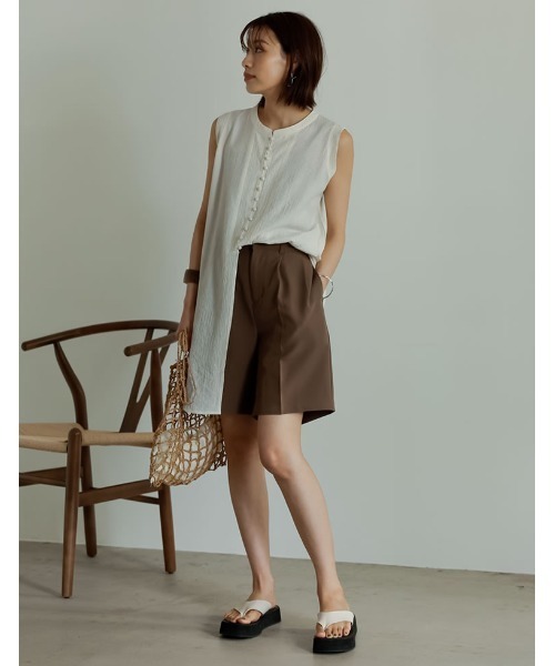 Re:EDIT（リエディ）の「リサイクルカットツイルショートスラックス（その他パンツ・レディース・ベージュ/ブラック/モカ/アイボリー・LARGE/SHORT/MEDIUM）」の18枚目の写真