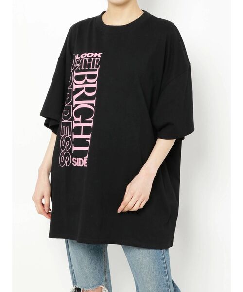 jouetie（ジュエティ）の「チェッカースーパーBIG Tシャツ（Tシャツ/カットソー・レディース・オフホワイト/ブラック/オレンジ・MEDIUM）」の5枚目の写真