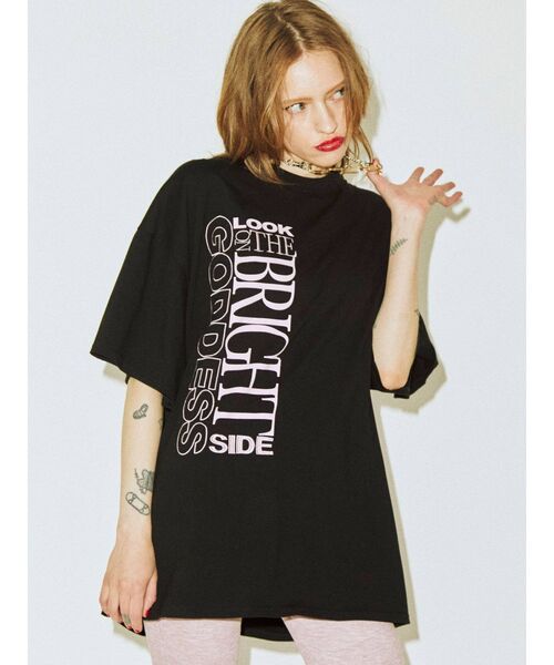 jouetie（ジュエティ）の「チェッカースーパーBIG Tシャツ（Tシャツ/カットソー・レディース・オフホワイト/ブラック/オレンジ・MEDIUM）」の10枚目の写真