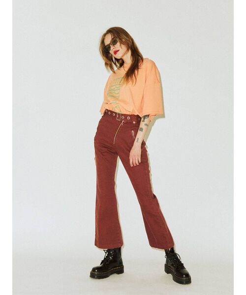 jouetie（ジュエティ）の「チェッカースーパーBIG Tシャツ（Tシャツ/カットソー・レディース・オフホワイト/ブラック/オレンジ・MEDIUM）」の17枚目の写真