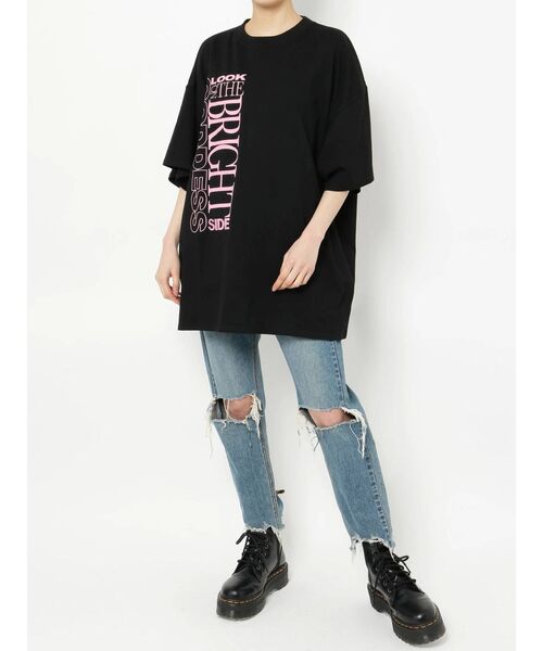 jouetie（ジュエティ）の「チェッカースーパーBIG Tシャツ（Tシャツ/カットソー・レディース・オフホワイト/ブラック/オレンジ・MEDIUM）」の21枚目の写真