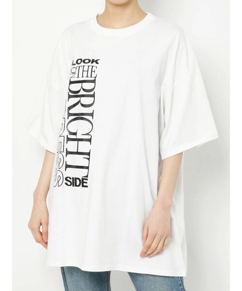 jouetie（ジュエティ）の「チェッカースーパーBIG Tシャツ（Tシャツ/カットソー・レディース・オフホワイト/ブラック/オレンジ・MEDIUM）」の4枚目の写真