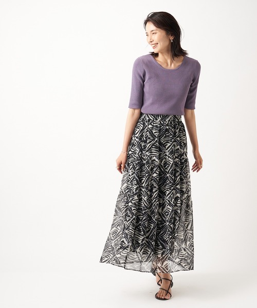 RIVE DROITE（リヴドロワ）の「2WAY5分袖リブニット（ニット/セーター・レディース・ホワイト/ブラック/パープル/オレンジ・FREE）」の22枚目の写真