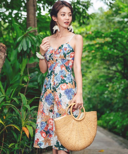 TeddyShop(テディショップ)の「レディース フローラル柄バックリボンサマードレスワンピ(ワンピース・レディース・ピンク・ONE SIZE)」の2枚目の写真