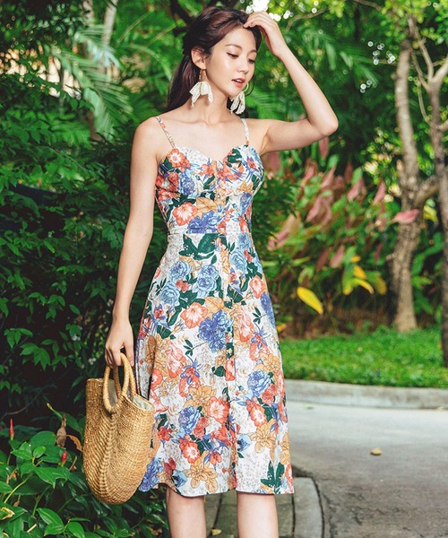 TeddyShop(テディショップ)の「レディース フローラル柄バックリボンサマードレスワンピ(ワンピース・レディース・ピンク・ONE SIZE)」の3枚目の写真