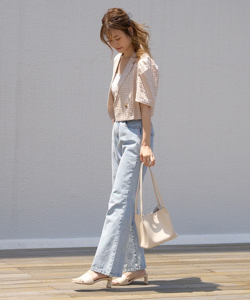 one after another NICE CLAUP（ワンアフターアナザーナイスクラップ）の「【WEB限定】ショートテーラードジャケット（テーラードジャケット・レディース・ベージュ系その他/ブラウン/オレンジ/ブラック/ブルー系その他・FREE）」の10枚目の写真