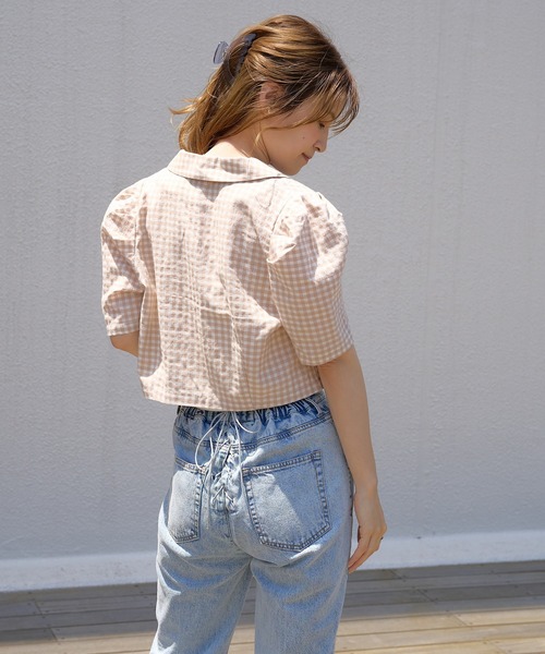 one after another NICE CLAUP（ワンアフターアナザーナイスクラップ）の「【WEB限定】ショートテーラードジャケット（テーラードジャケット・レディース・ベージュ系その他/ブラウン/オレンジ/ブラック/ブルー系その他・FREE）」の11枚目の写真