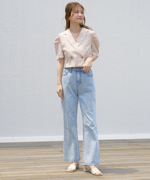 one after another NICE CLAUP（ワンアフターアナザーナイスクラップ）の「【WEB限定】ショートテーラードジャケット（テーラードジャケット・レディース・ベージュ系その他/ブラウン/オレンジ/ブラック/ブルー系その他・FREE）」の16枚目の写真