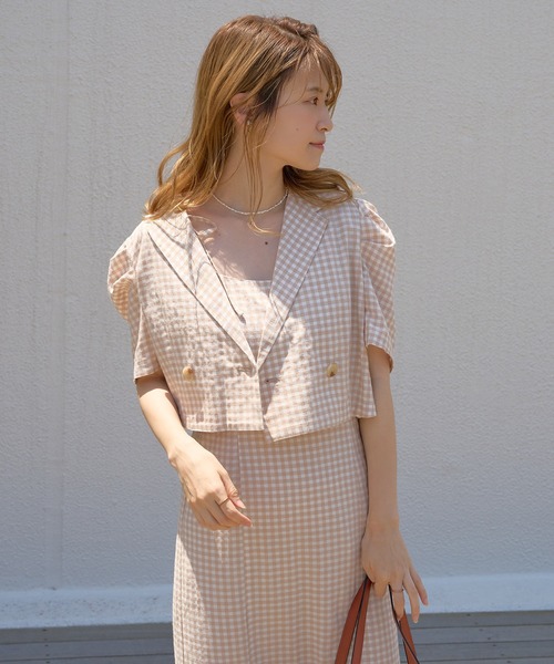 one after another NICE CLAUP（ワンアフターアナザーナイスクラップ）の「【WEB限定】ショートテーラードジャケット（テーラードジャケット・レディース・ベージュ系その他/ブラウン/オレンジ/ブラック/ブルー系その他・FREE）」の17枚目の写真