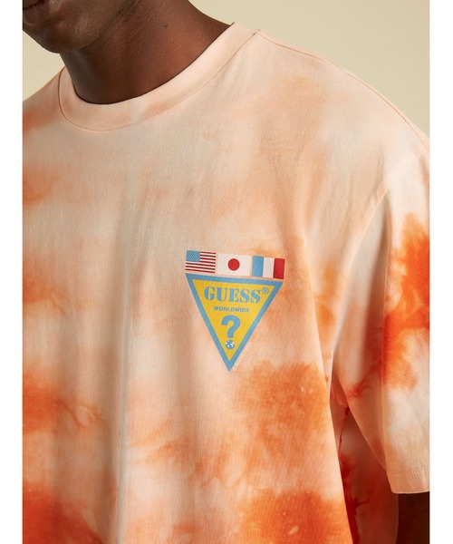 Guess(ゲス)の「GUESS Originals SU GAMES Tie Dye Triangle Logo Tee(Tシャツ/カットソー・メンズ・オレンジ/ブルー・SMALL/MEDIUM/LARGE/X-LARGE)」の13枚目の写真