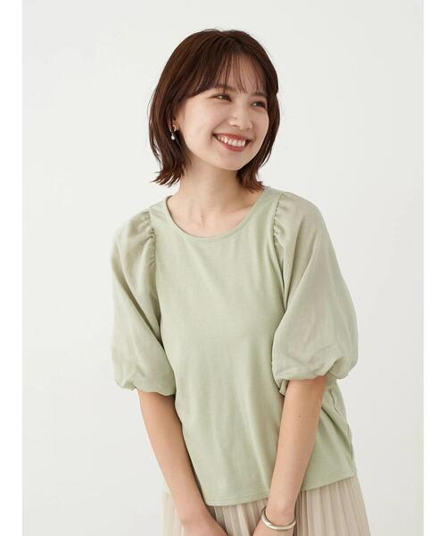 earth music&ecology（アースミュージックアンドエコロジー）の「パフスリーブカットプルオーバー ＊（Tシャツ/カットソー・レディース・ミント/ブラック/オフホワイト/ブラウン・FREE）」の8枚目の写真