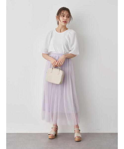 earth music&ecology（アースミュージックアンドエコロジー）の「パフスリーブカットプルオーバー ＊（Tシャツ/カットソー・レディース・ミント/ブラック/オフホワイト/ブラウン・FREE）」の13枚目の写真