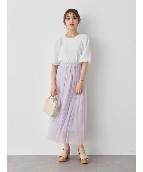 earth music&ecology（アースミュージックアンドエコロジー）の「パフスリーブカットプルオーバー ＊（Tシャツ/カットソー・レディース・ミント/ブラック/オフホワイト/ブラウン・FREE）」の14枚目の写真