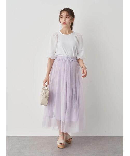 earth music&ecology（アースミュージックアンドエコロジー）の「パフスリーブカットプルオーバー ＊（Tシャツ/カットソー・レディース・ミント/ブラック/オフホワイト/ブラウン・FREE）」の15枚目の写真