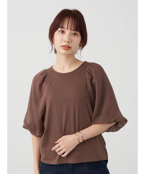 earth music&ecology（アースミュージックアンドエコロジー）の「パフスリーブカットプルオーバー ＊（Tシャツ/カットソー・レディース・ミント/ブラック/オフホワイト/ブラウン・FREE）」の16枚目の写真