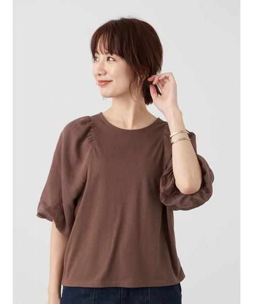 earth music&ecology（アースミュージックアンドエコロジー）の「パフスリーブカットプルオーバー ＊（Tシャツ/カットソー・レディース・ミント/ブラック/オフホワイト/ブラウン・FREE）」の17枚目の写真